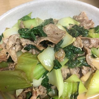 ご飯がすすむ！豚肉とチンゲンサイのマヨポン炒め